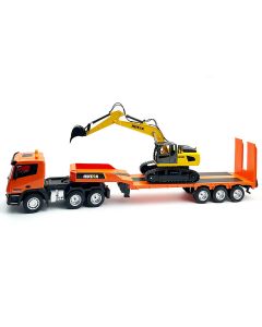 HUINA 9CH RC PLATFORM TRAILER & 6CH EXCAVATOR 2.4G SET 1:24