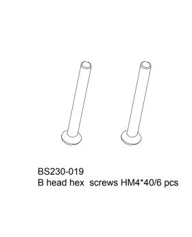 Flat head hex screws HM4x40 6 pcs